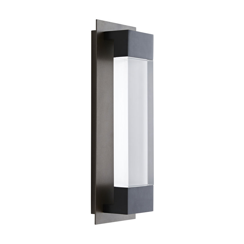 Aged Brass and Black LED Outdoor Wall Sconce