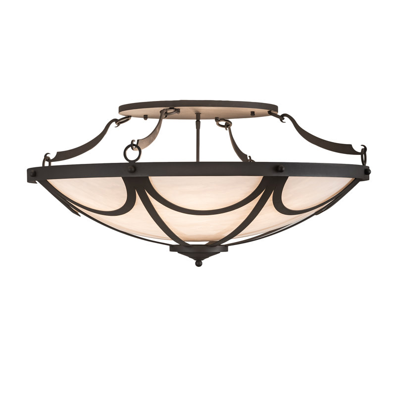 Whitestone Idalight and Wrought Iron 42'' Flush Mount