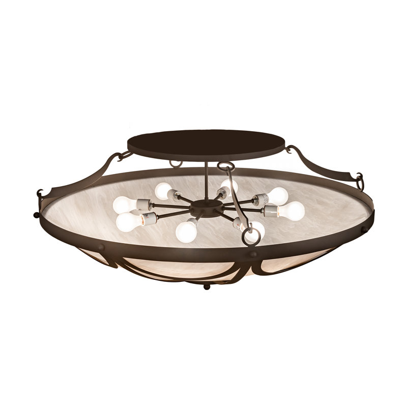 Whitestone Idalight and Wrought Iron 42'' Flush Mount
