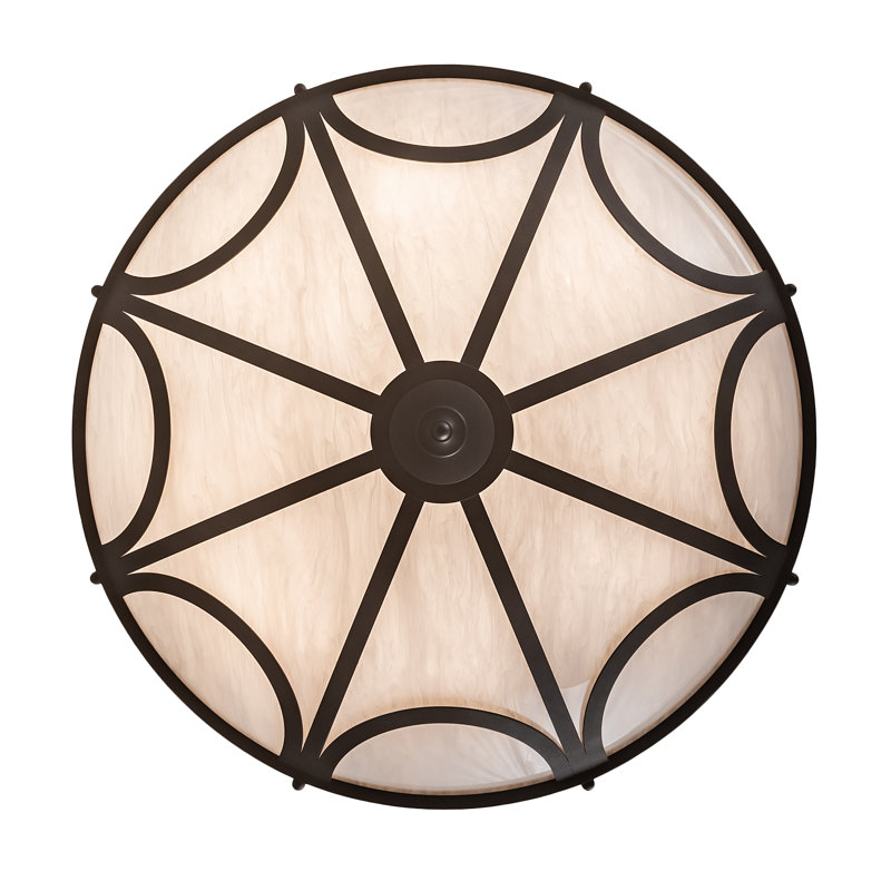 Whitestone Idalight and Wrought Iron 42'' Flush Mount