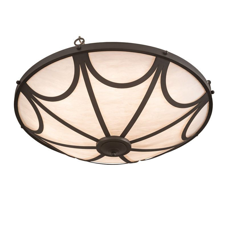 Whitestone Idalight and Wrought Iron 42'' Flush Mount