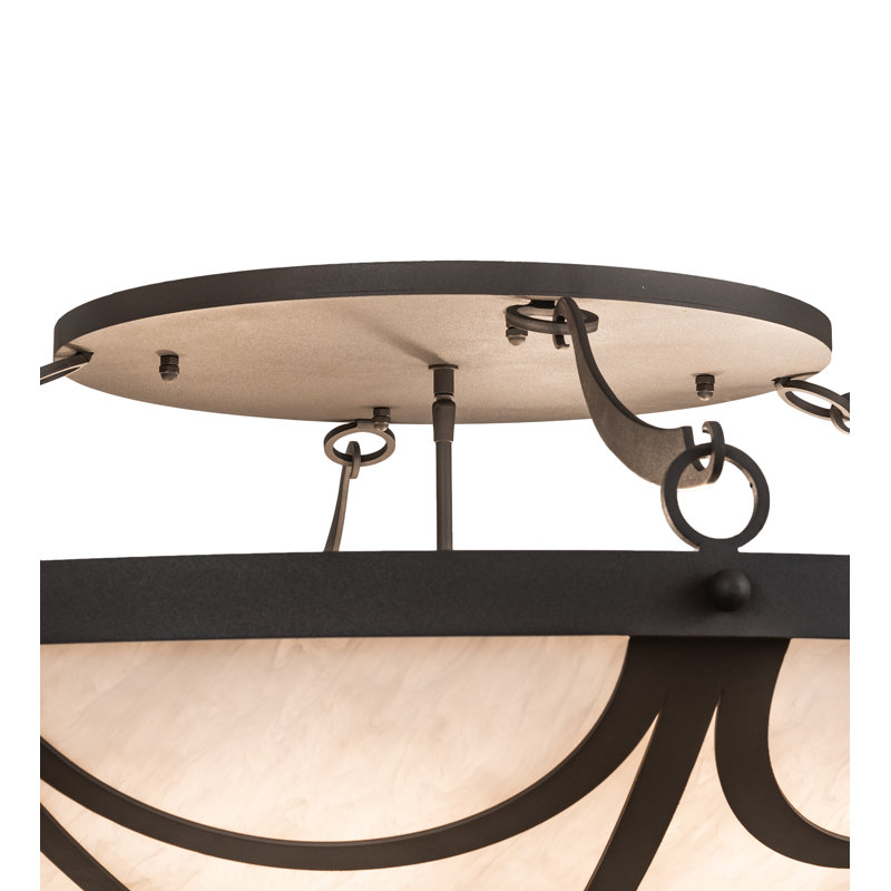 Whitestone Idalight and Wrought Iron 42'' Flush Mount