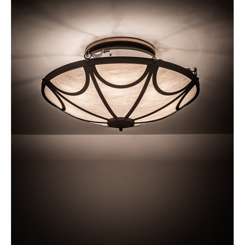 Whitestone Idalight and Wrought Iron 42'' Flush Mount