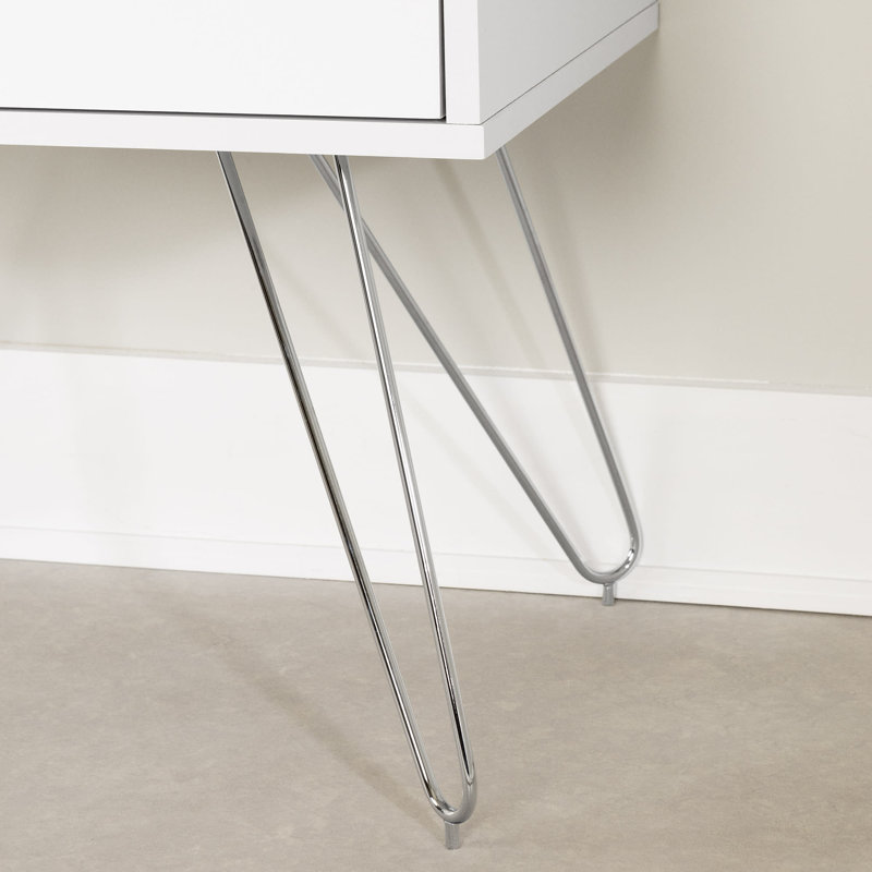 Slendel Pure White Mid-Century Scandinavian 1-Drawer Nightstand