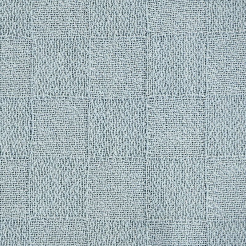 Light Blue Organic Cotton Fringe Throw Blanket 60" x 50"