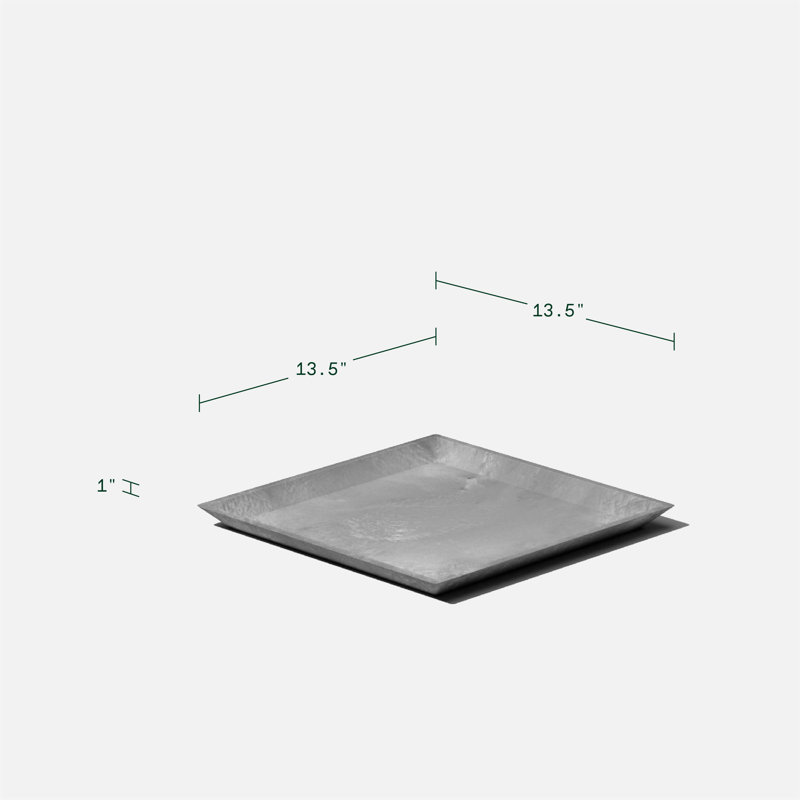 Nobleton Gray Square 10" Planter Saucer for Indoor/Outdoor