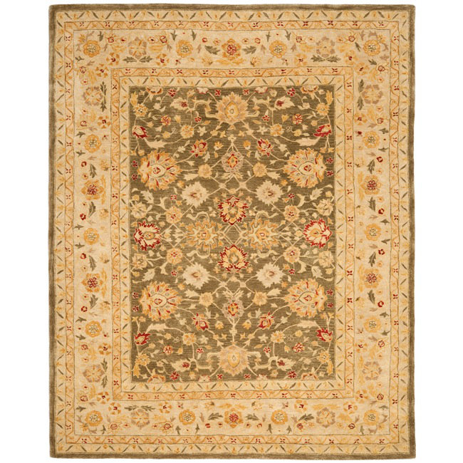 Handmade Olive Grey and Beige Wool Runner Rug