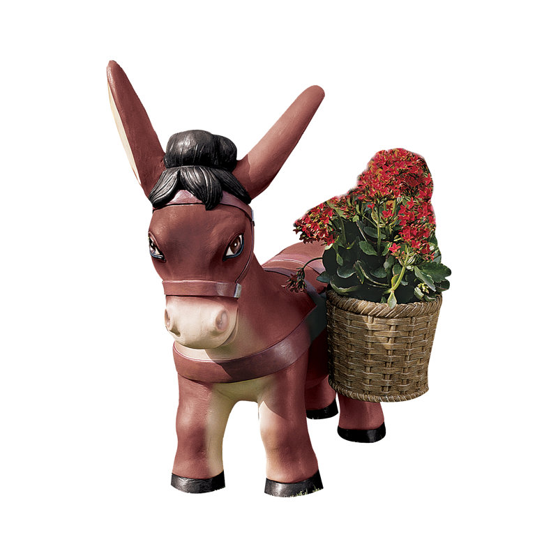 Pancho Earthy Tones Hand-Painted Donkey Resin Planter Statue
