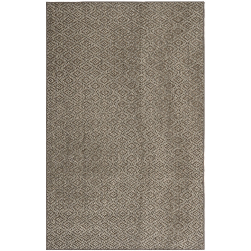 Natural Diamond Pattern Wool and Sisal Area Rug, 8' x 11'