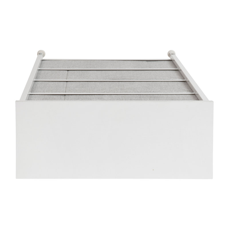 Slimline White Cast Iron Frame Dresser with Light Gray Fabric Drawers