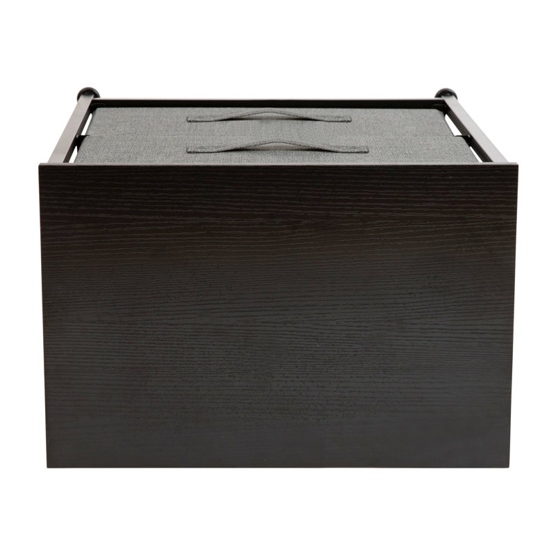 Gray and Black 2-Drawer Cast Iron Nightstand