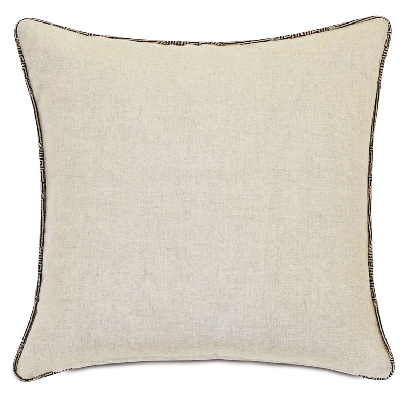 Charcoal Tribal Motif Square Polyester Throw Pillow