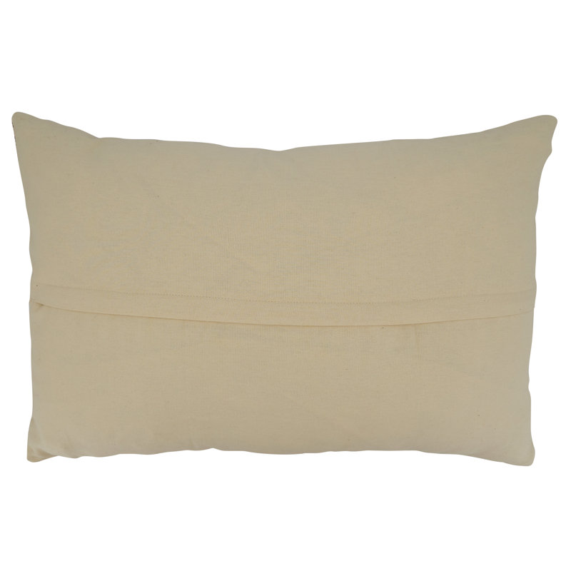 Red Cotton Corded Design Throw Pillow Cover 16"x24"