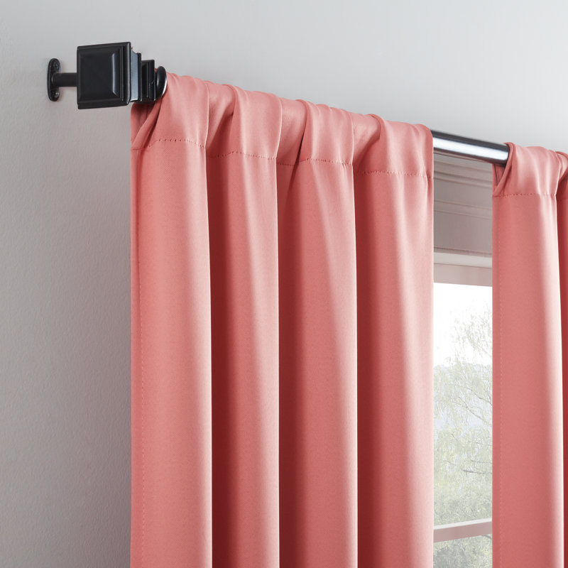 Coral Polyester Blackout Rod Pocket Curtain Panel