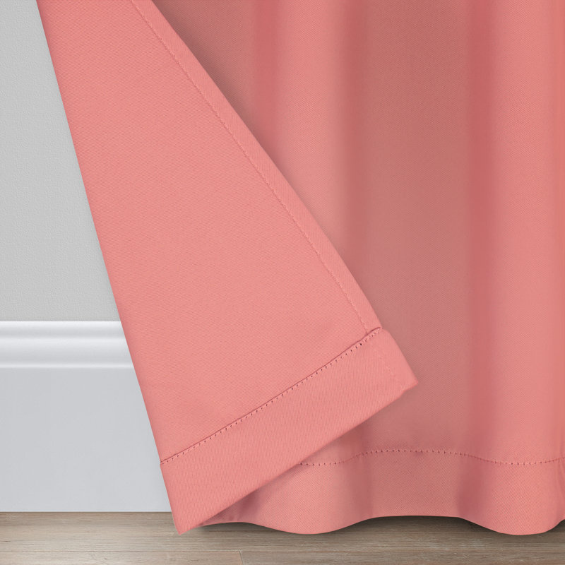 Coral Polyester Blackout Rod Pocket Curtain Panel