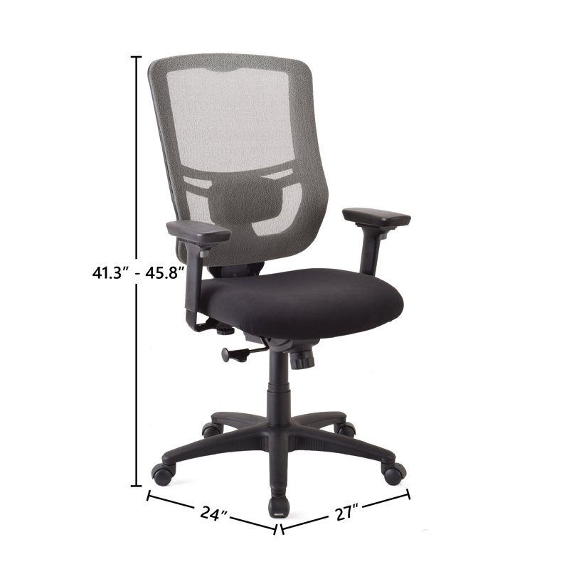 ErgoComfort Sync-Tilt Adjustable Black Mesh Task Chair