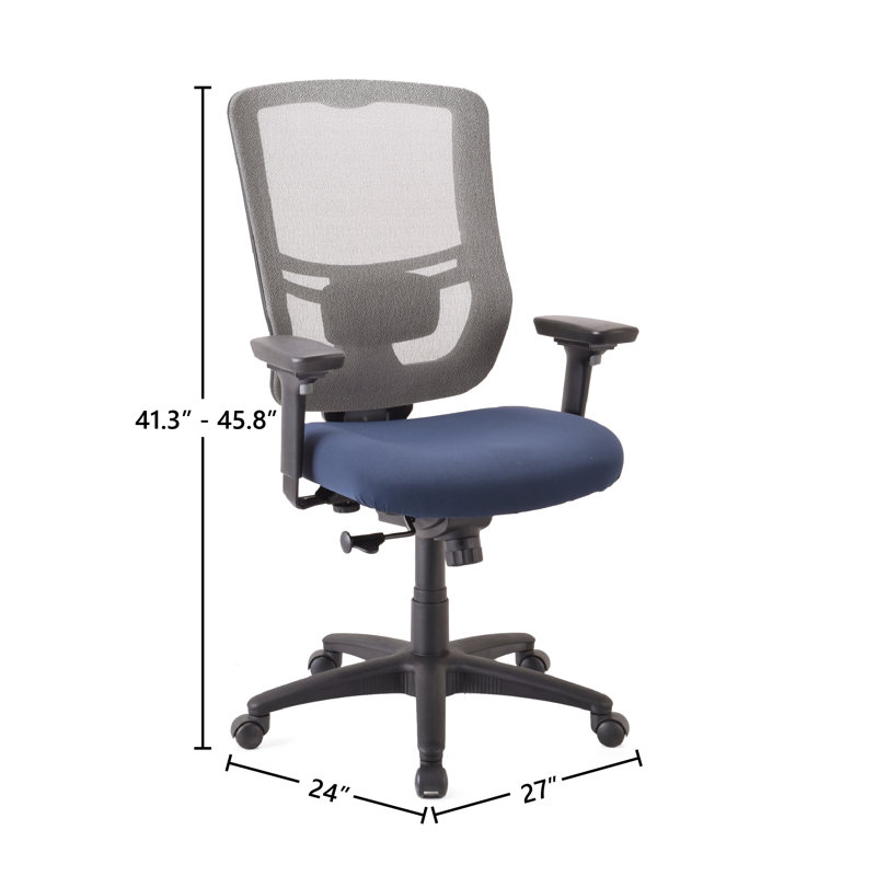 Denim Mesh Adjustable Swivel Task Chair with Fabric Seat