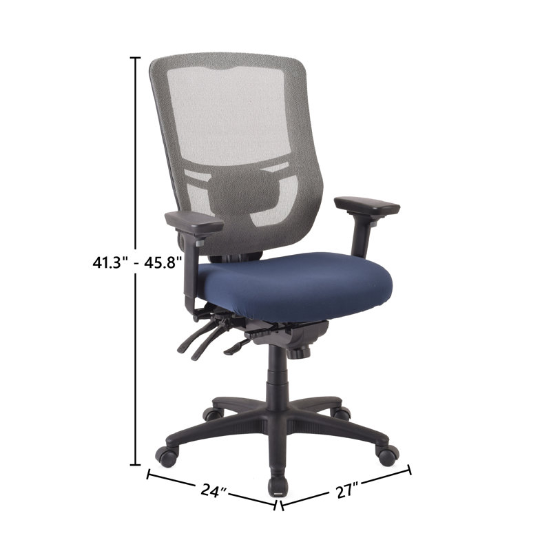 Ergonomic Navy Mesh Task Chair with Adjustable Arms