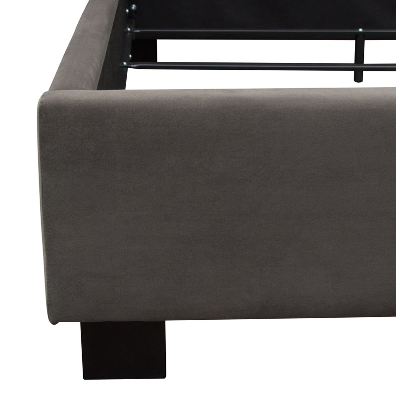 Park Avenue Eastern King Tufted Wingback Bed in Smoke Grey Velvet