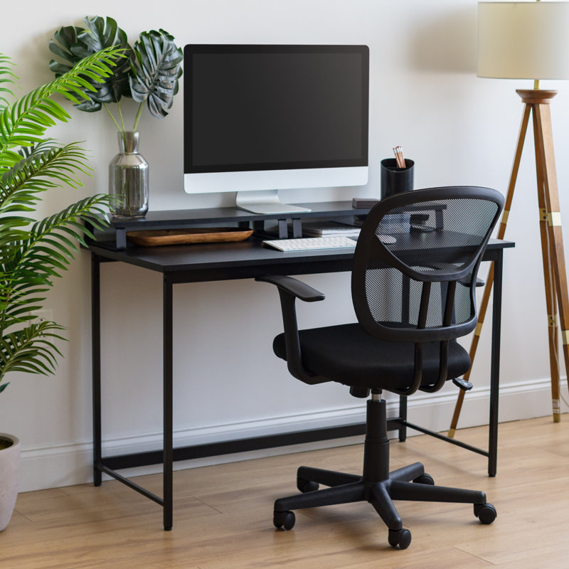 IRIS USA 47" Black Metal Frame MDF Home Office Desk