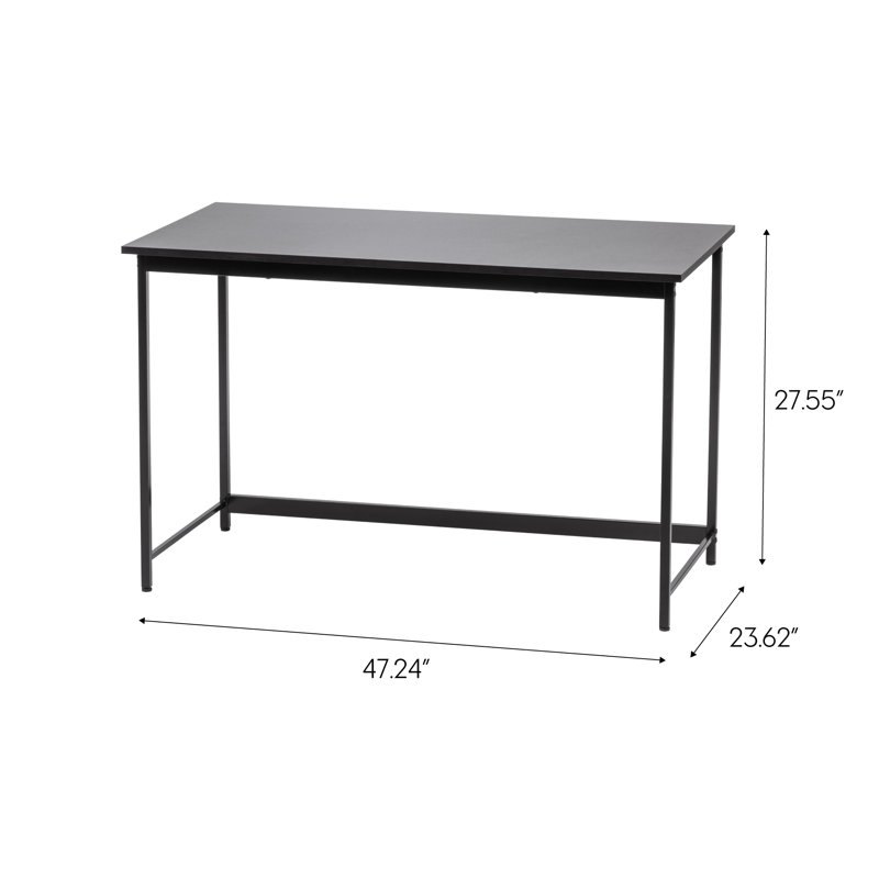 IRIS USA 47" Black Metal Frame MDF Home Office Desk