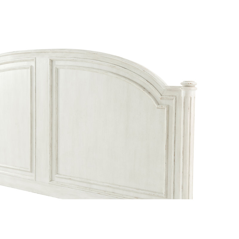 King-Sized Poster Bed with Wood Frame and Headboard
