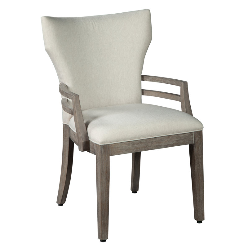 Sedona Grey Linen Upholstered Arm Chair with Wood Frame