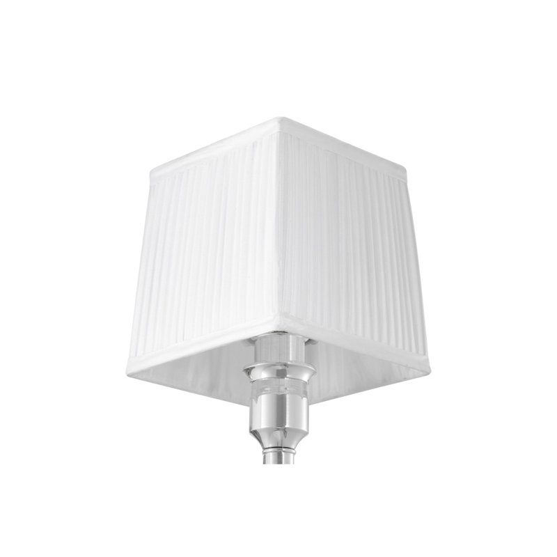 Nickel and White Pleated Shade Wall Sconce with LED Reading Light