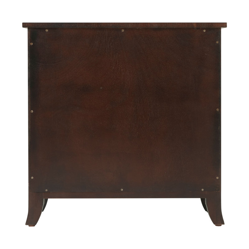 Mahogany and Walnut 4-Drawer Bowfront Nightstand