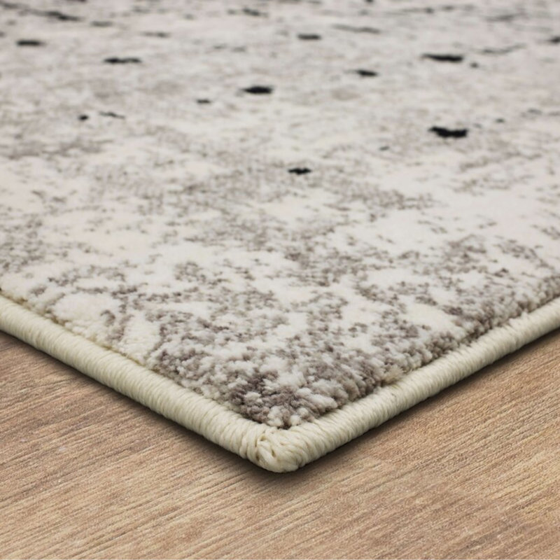 Ivory Flux Abstract Easy-Care Synthetic Rug, 2' x 3'