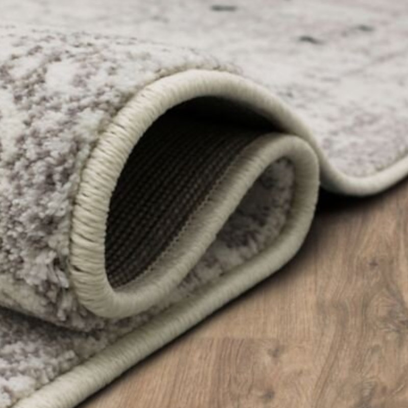 Ivory Flux Abstract Easy-Care Synthetic Rug, 2' x 3'