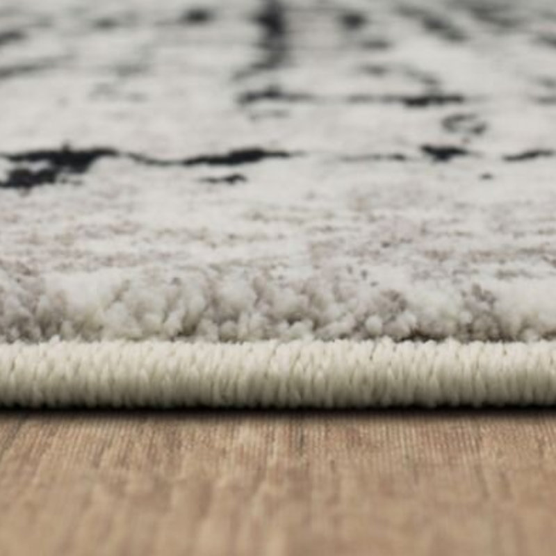 Ivory Flux Abstract Easy-Care Synthetic Rug, 2' x 3'