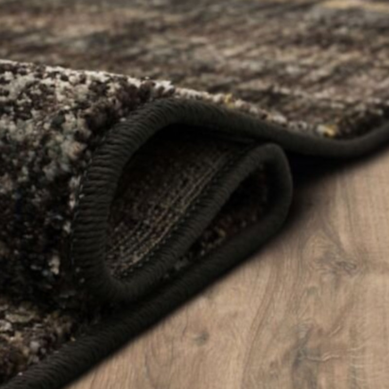 EverStrand Black and Beige Stripe Transitional Area Rug, 5'3" x 7'10"