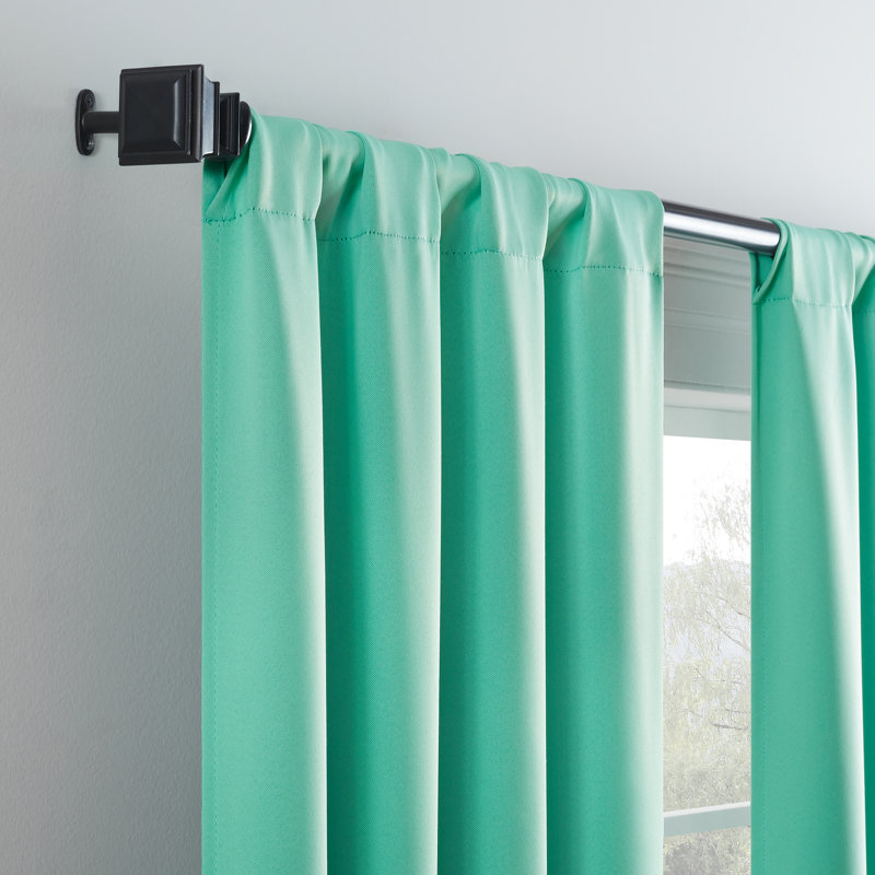 Mint Polyester Blackout Rod Pocket Curtain Panel