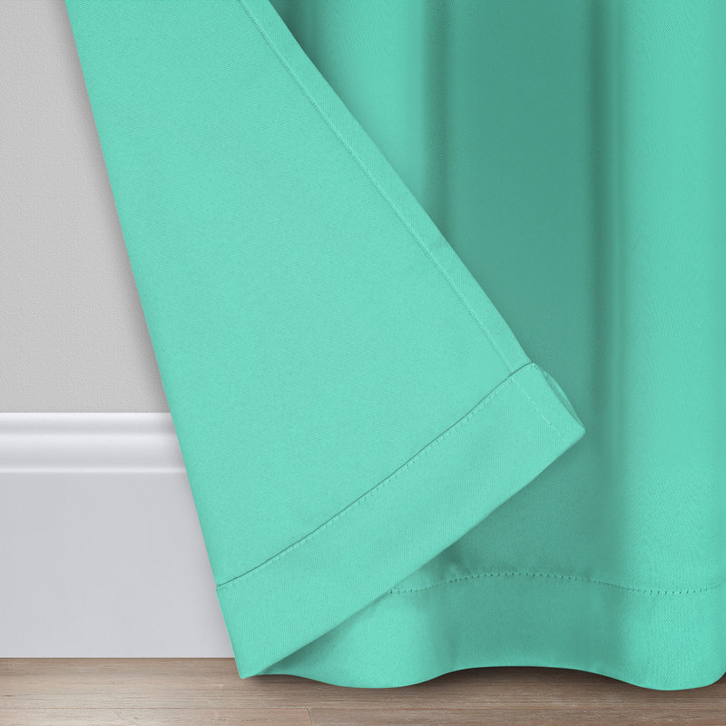 Mint Polyester Blackout Rod Pocket Curtain Panel