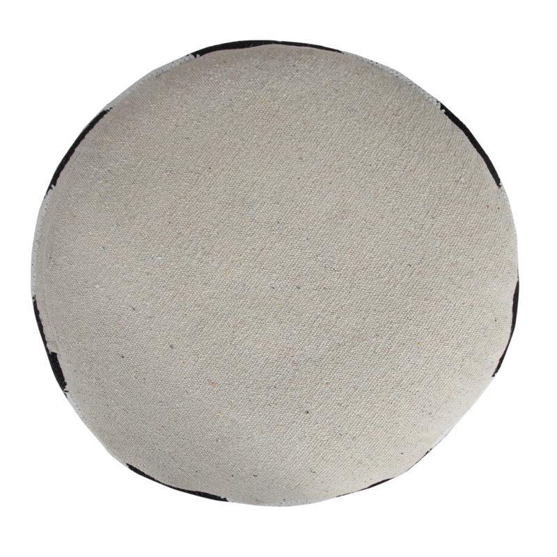 Modern Black & White Chevron Arrow 18'' Round Pouf Ottoman
