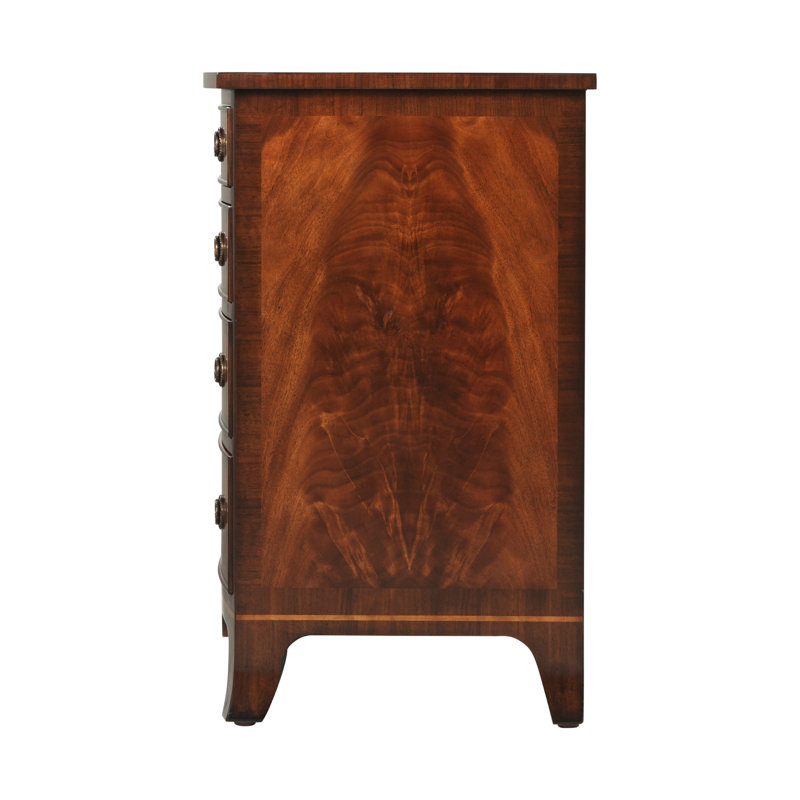 Mahogany and Walnut 4-Drawer Bowfront Nightstand