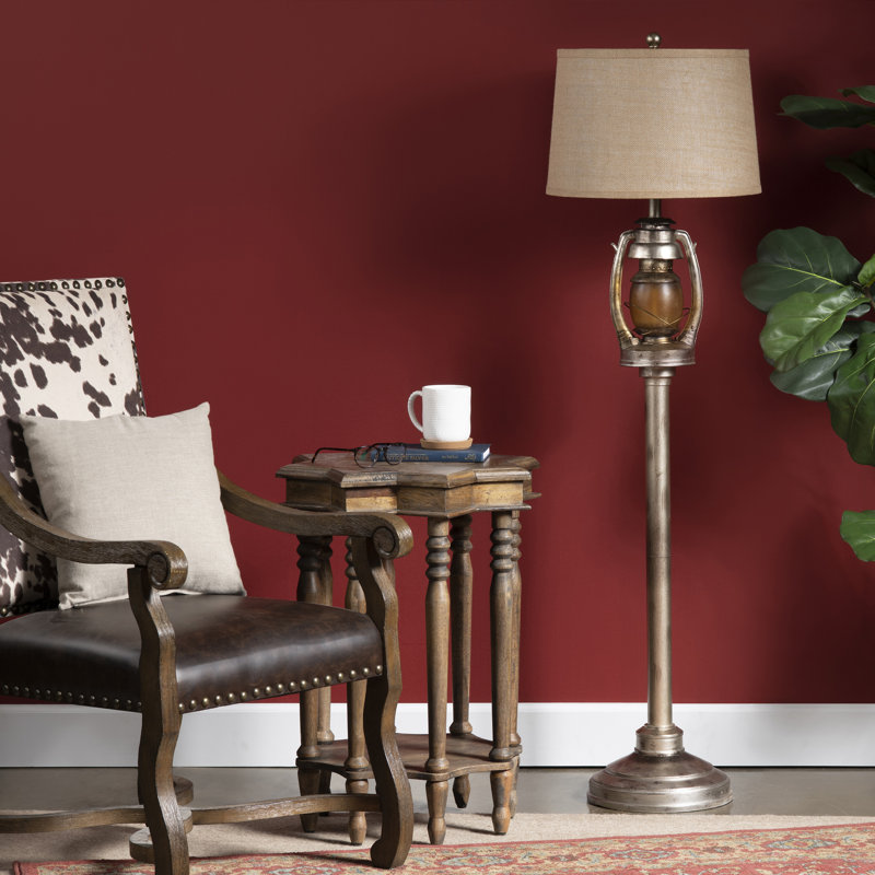 Melvin 62'' Silver Resin Floor Lamp with 3-Way Switch