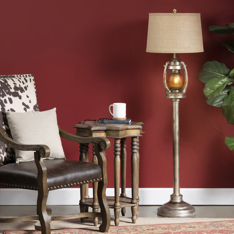 Melvin 62'' Silver Resin Floor Lamp with 3-Way Switch