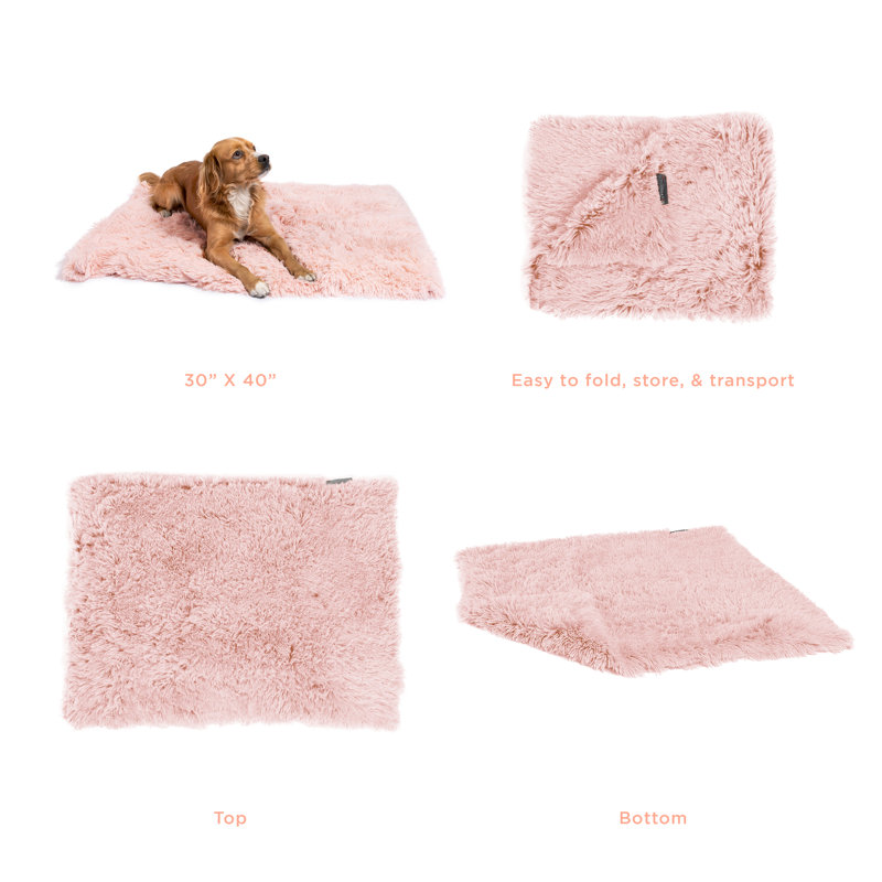 Luxurious Taupe Faux Fur Pet Throw Blanket 30"x40"
