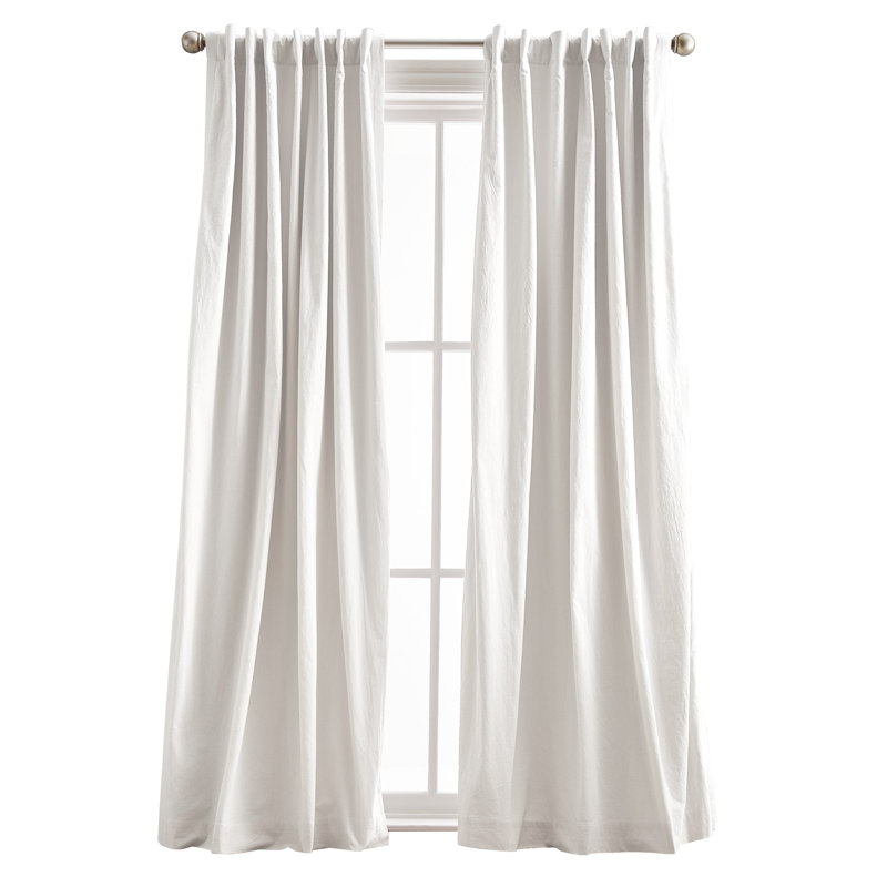 Linen Room Darkening Cotton Blend Curtain Panels, 50" x 84"