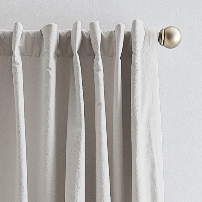Linen Room Darkening Cotton Blend Curtain Panels, 50" x 84"