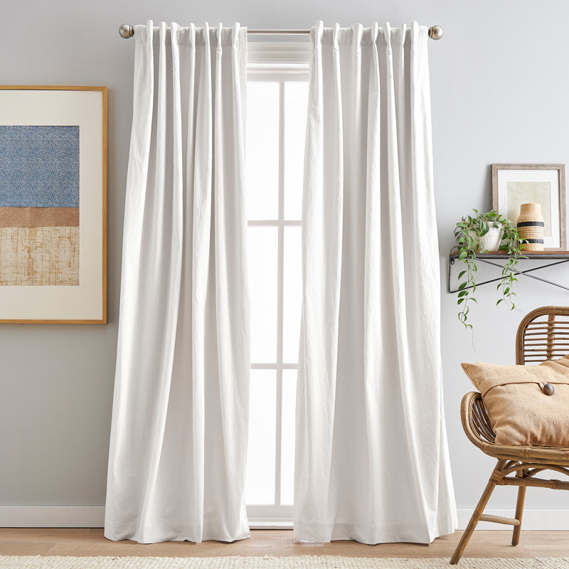 Linen Room Darkening Cotton Blend Curtain Panels, 50" x 84"