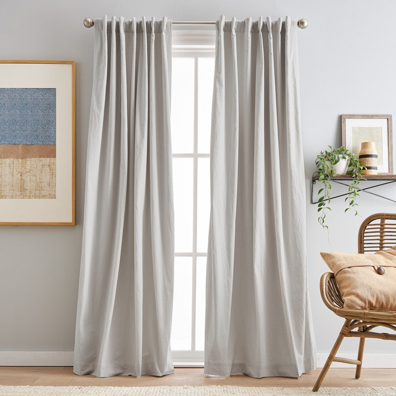 Linen Room Darkening Cotton Blend Curtain Panels, 50" x 84"
