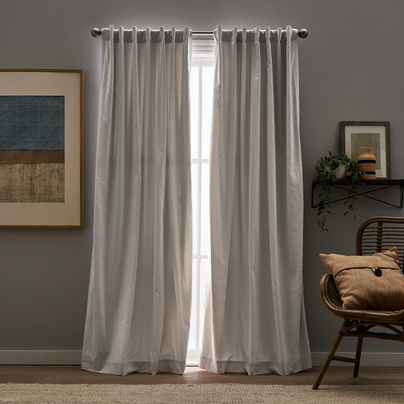 Linen Room Darkening Cotton Blend Curtain Panels, 50" x 84"