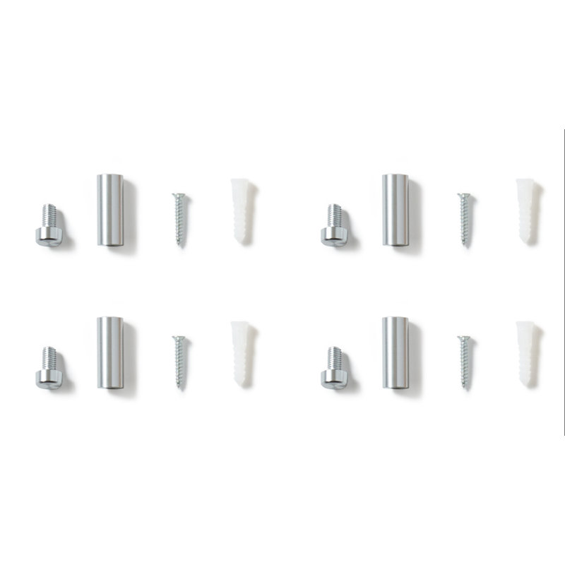 Silver 1-Inch Acrylic Floating Frame Wall Mounts (Pack of 4)