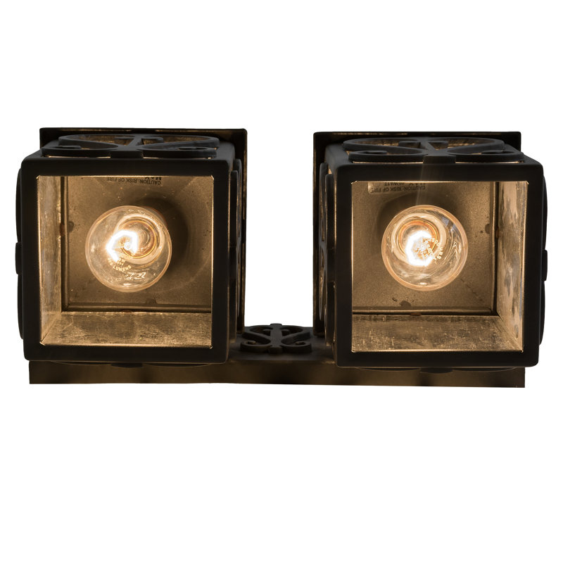 Caprice Black Iron Dual Lantern Vanity Light