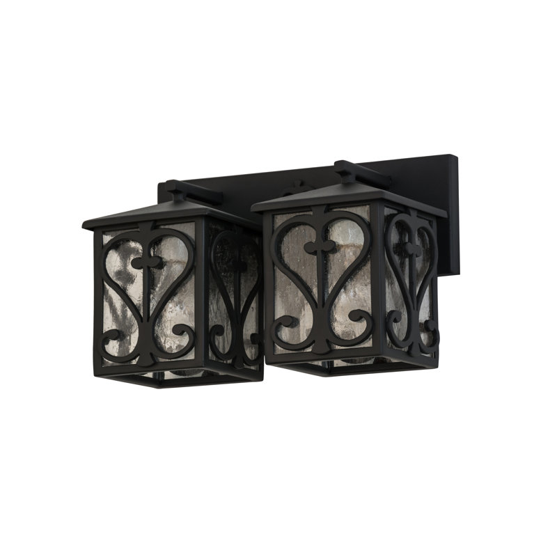 Caprice Black Iron Dual Lantern Vanity Light