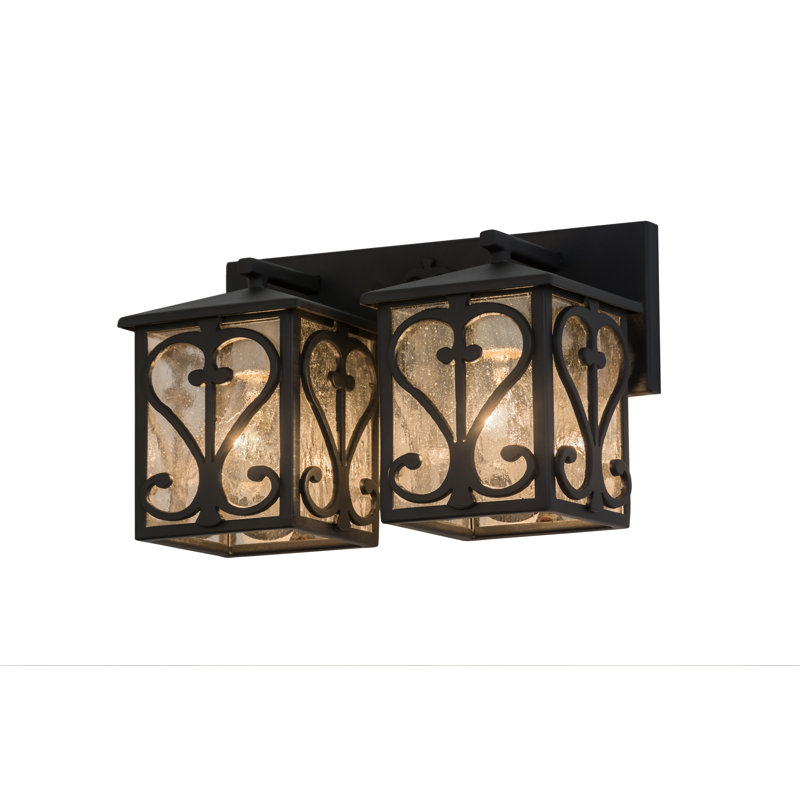 Caprice Black Iron Dual Lantern Vanity Light
