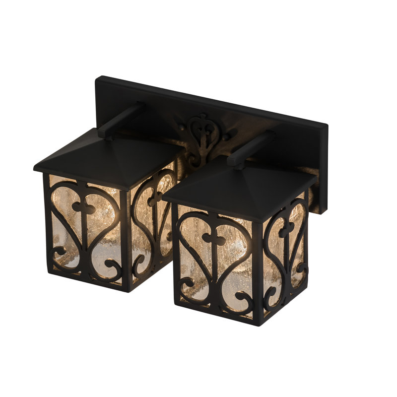 Caprice Black Iron Dual Lantern Vanity Light